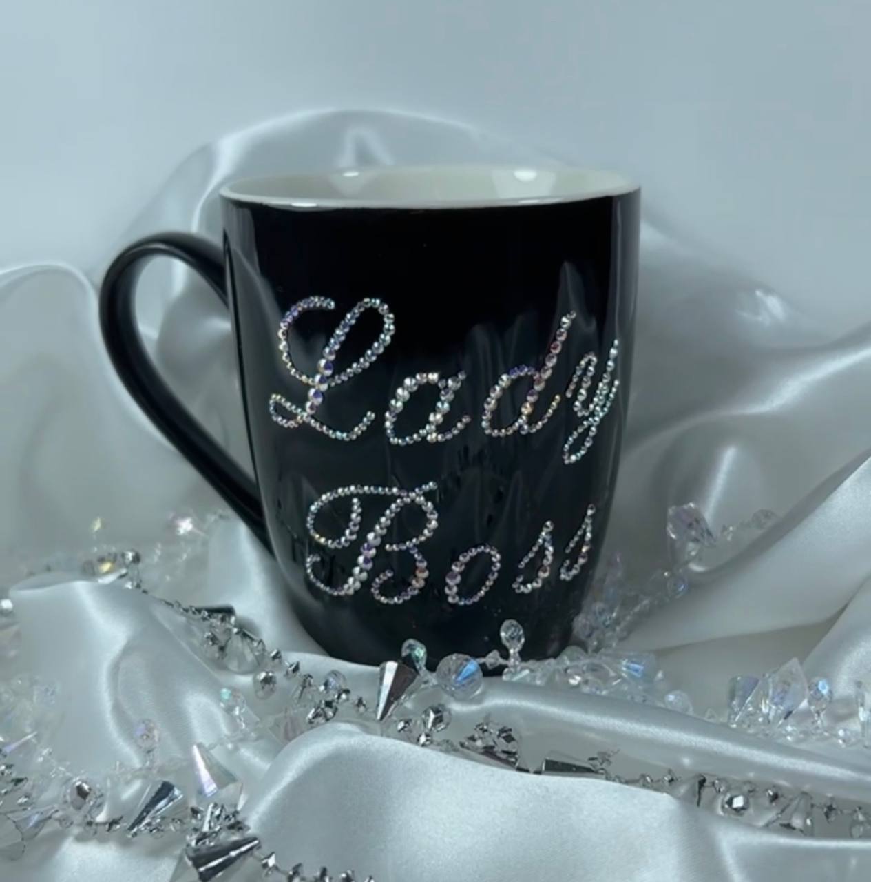 Custom Rhinestone Lady Boss Mug