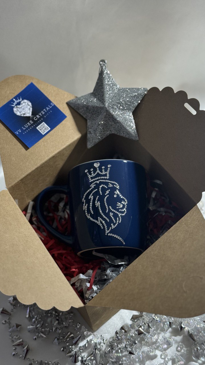 Personalised Rhinestone Couple Lion & Lioness Mug