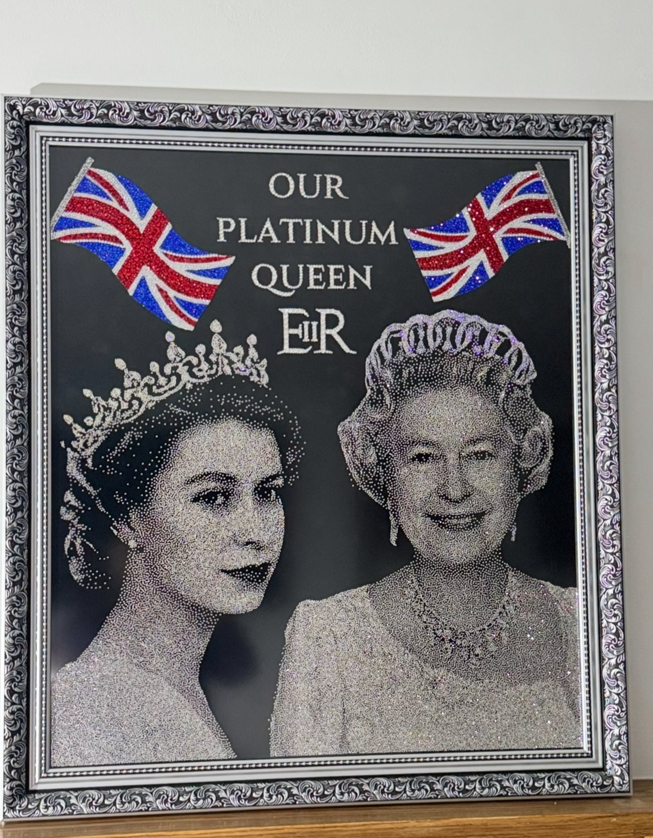 Queen Elizabeth II Rhinestone Portrait "Our Platinum Queen"